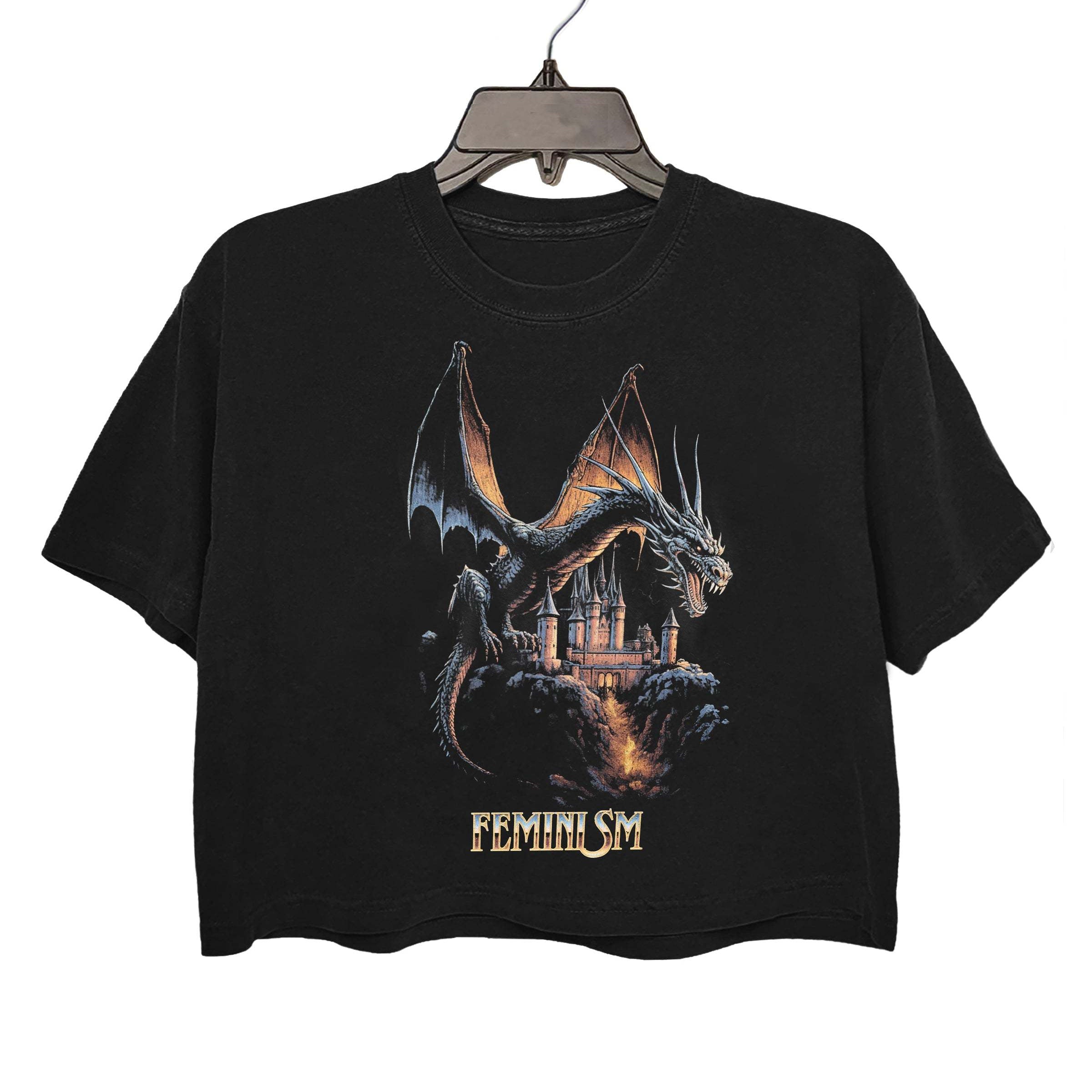 Feminism Dragon Fantasy Crop Top For Women