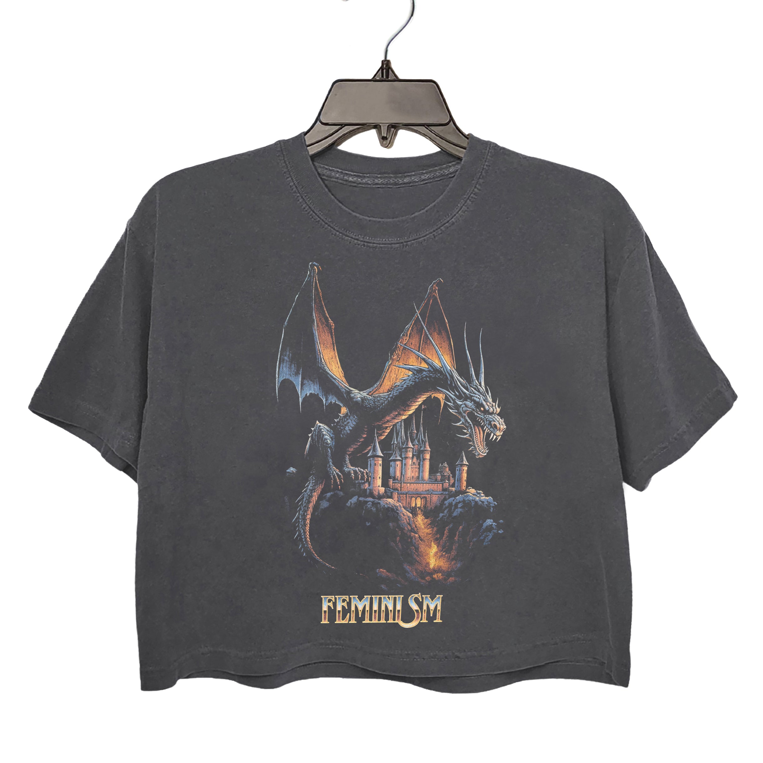 Feminism Dragon Fantasy Crop Top For Women