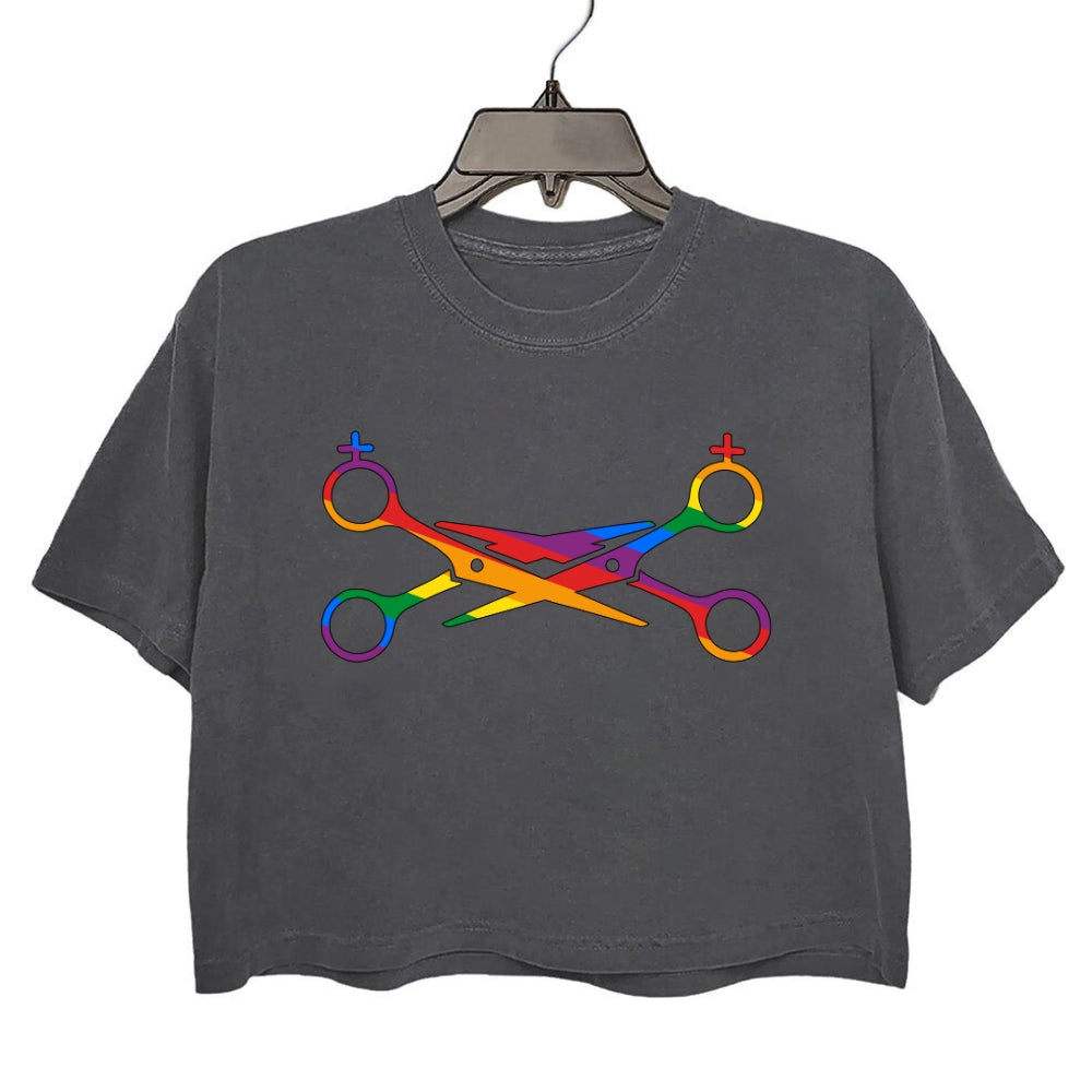 Rock Paper Scissors Lesbian Crop Top For Women