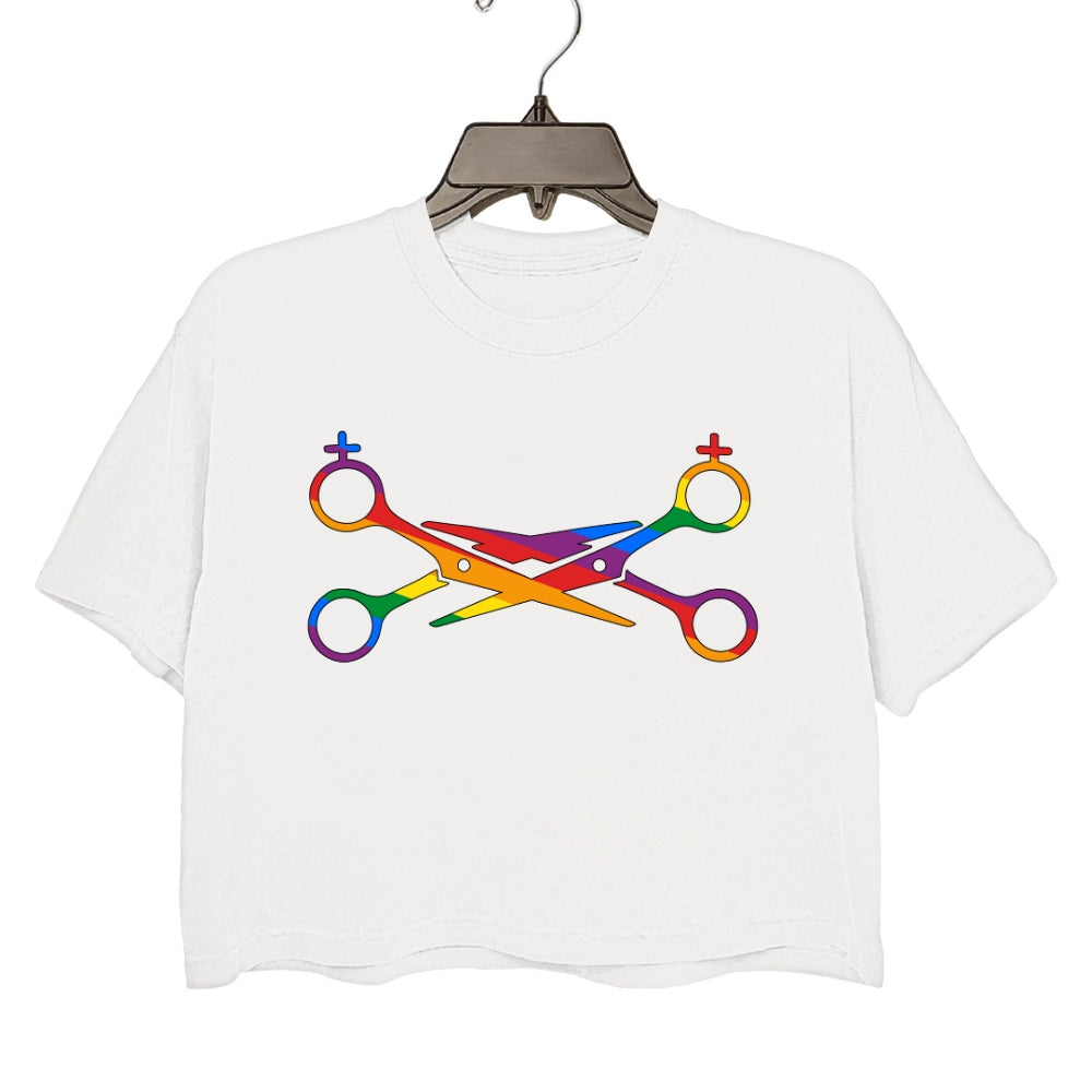 Rock Paper Scissors Lesbian Crop Top For Women