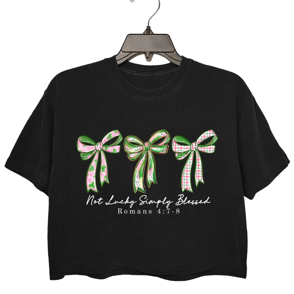 Not Lucky Simply Blessed St Patrick's Day Crop Top For Women