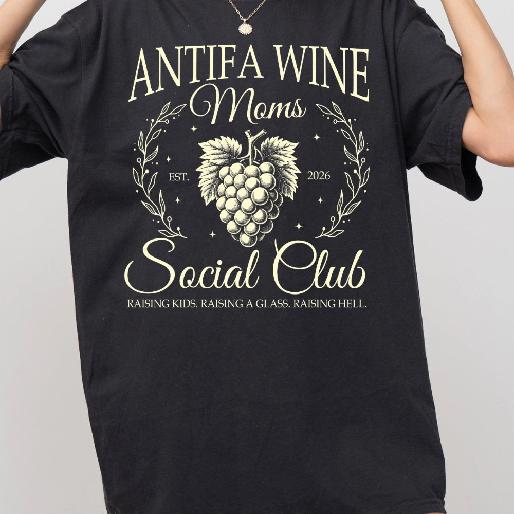 Antifa Wine Moms Social Club Tee For Women