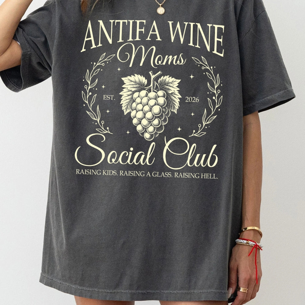 Antifa Wine Moms Social Club Tee For Women