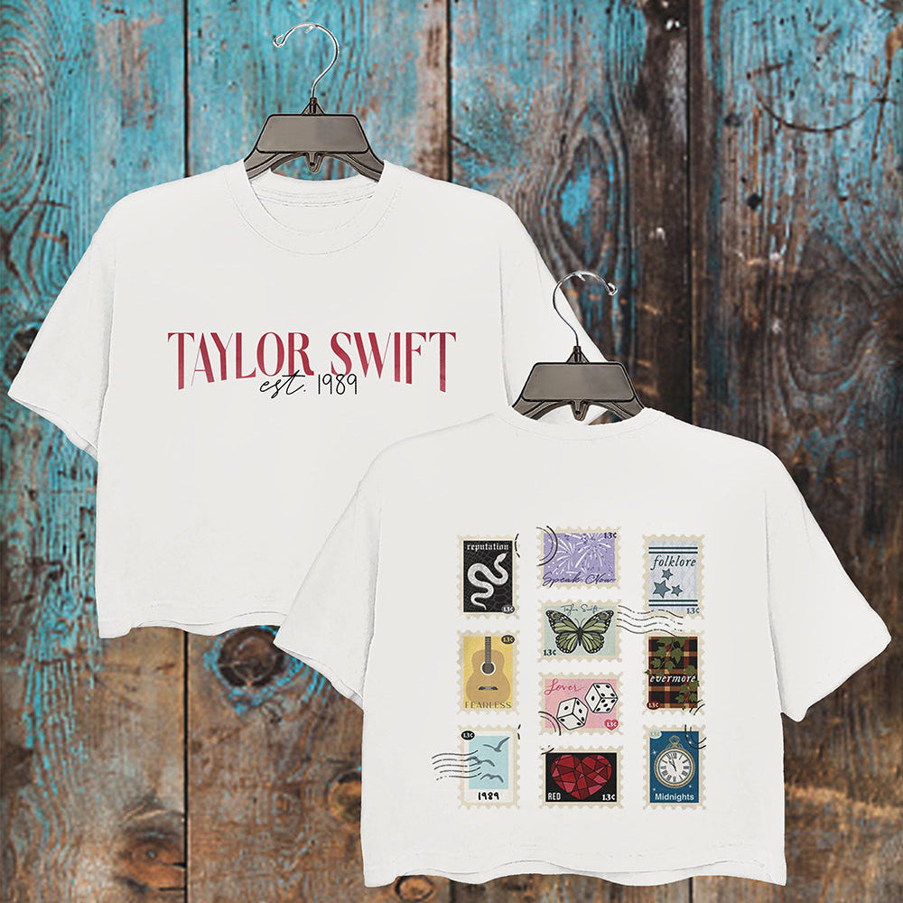 Album Stamps Vintage Swiftie Shirt For Women