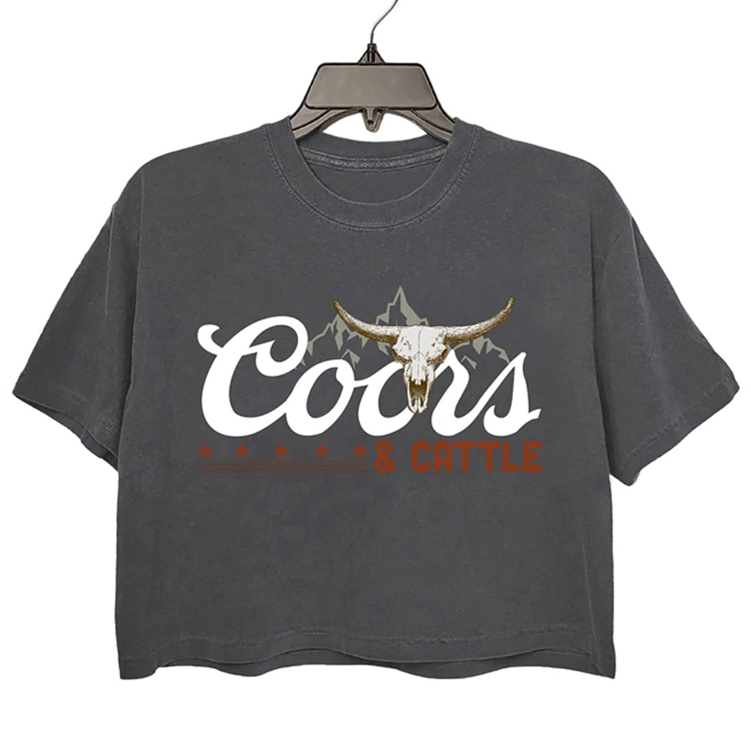 Coors & Cattle Crop Top For Women