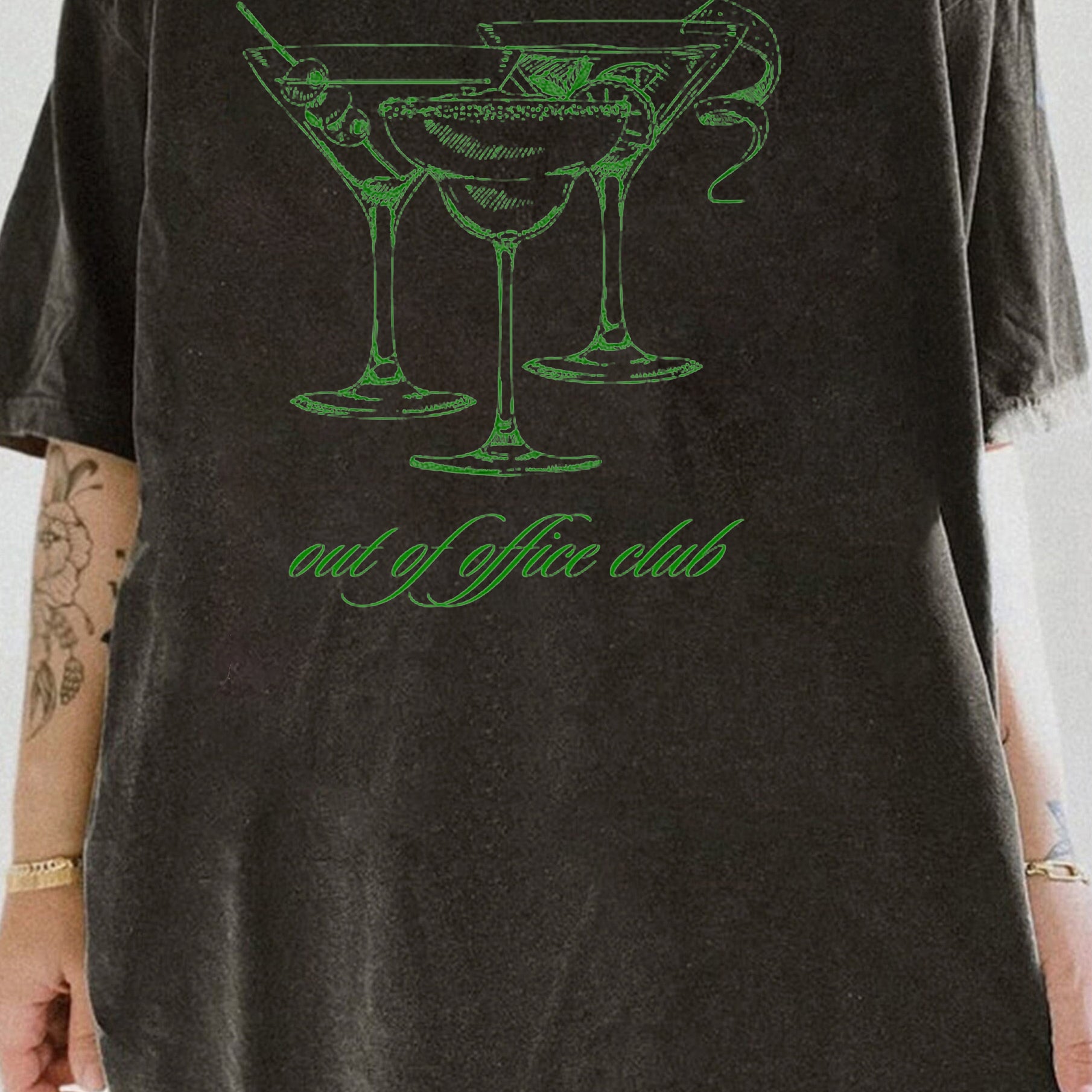 Out of Office Club Cocktail Drinks Tee For Women