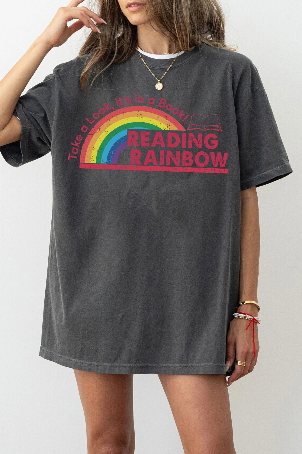 Reading Rainbow Retro Librarian Tee For Women