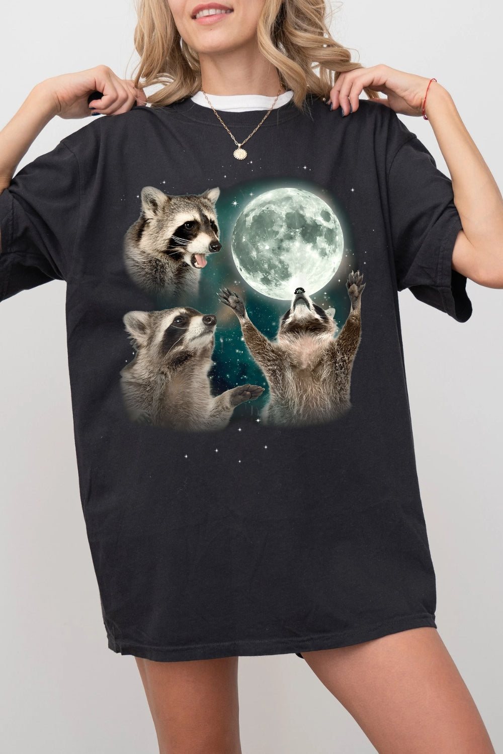 Three Raccoons Vintage Graphic Tee For Women
