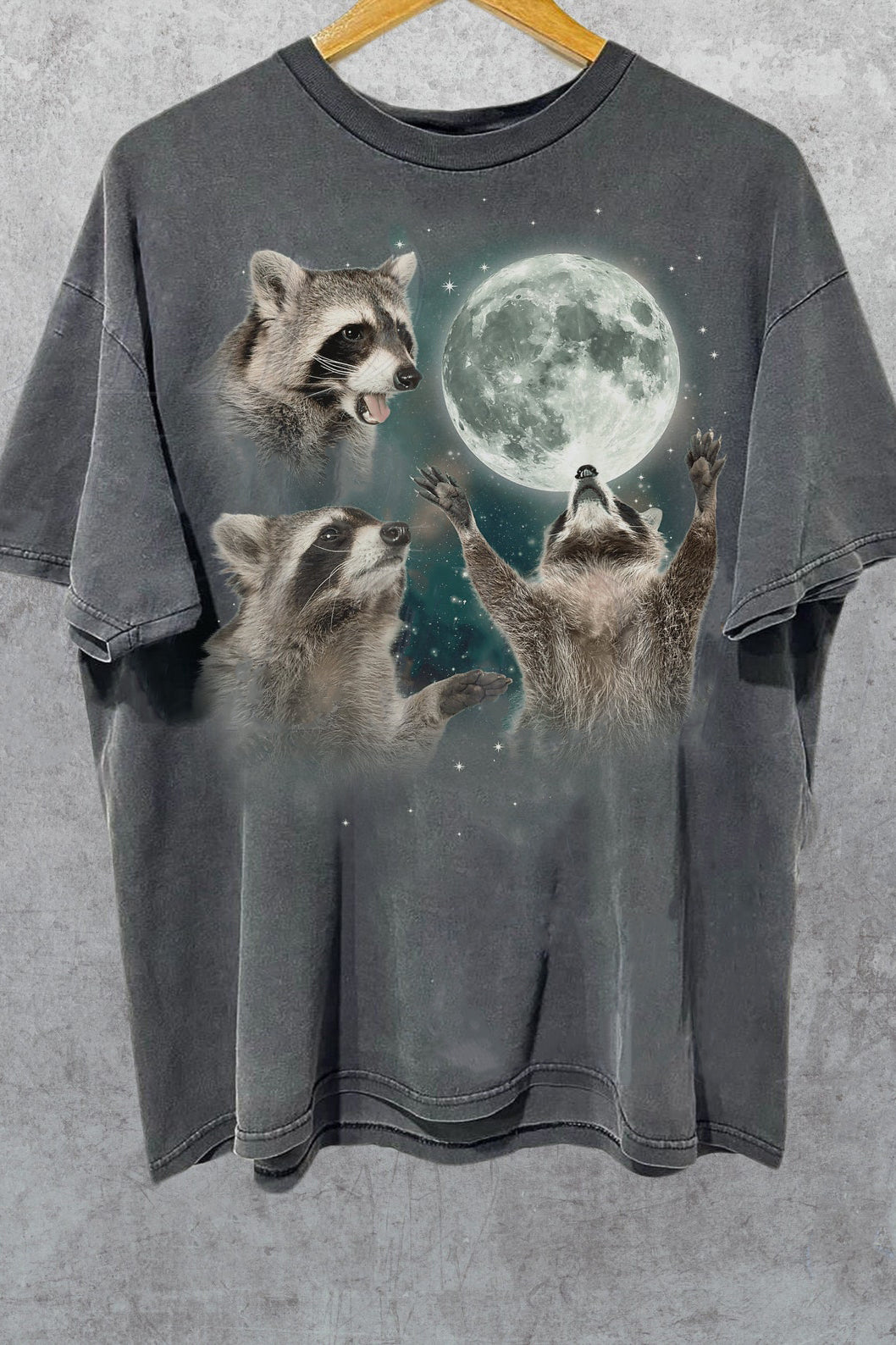 Three Raccoons Vintage Graphic Tee For Women