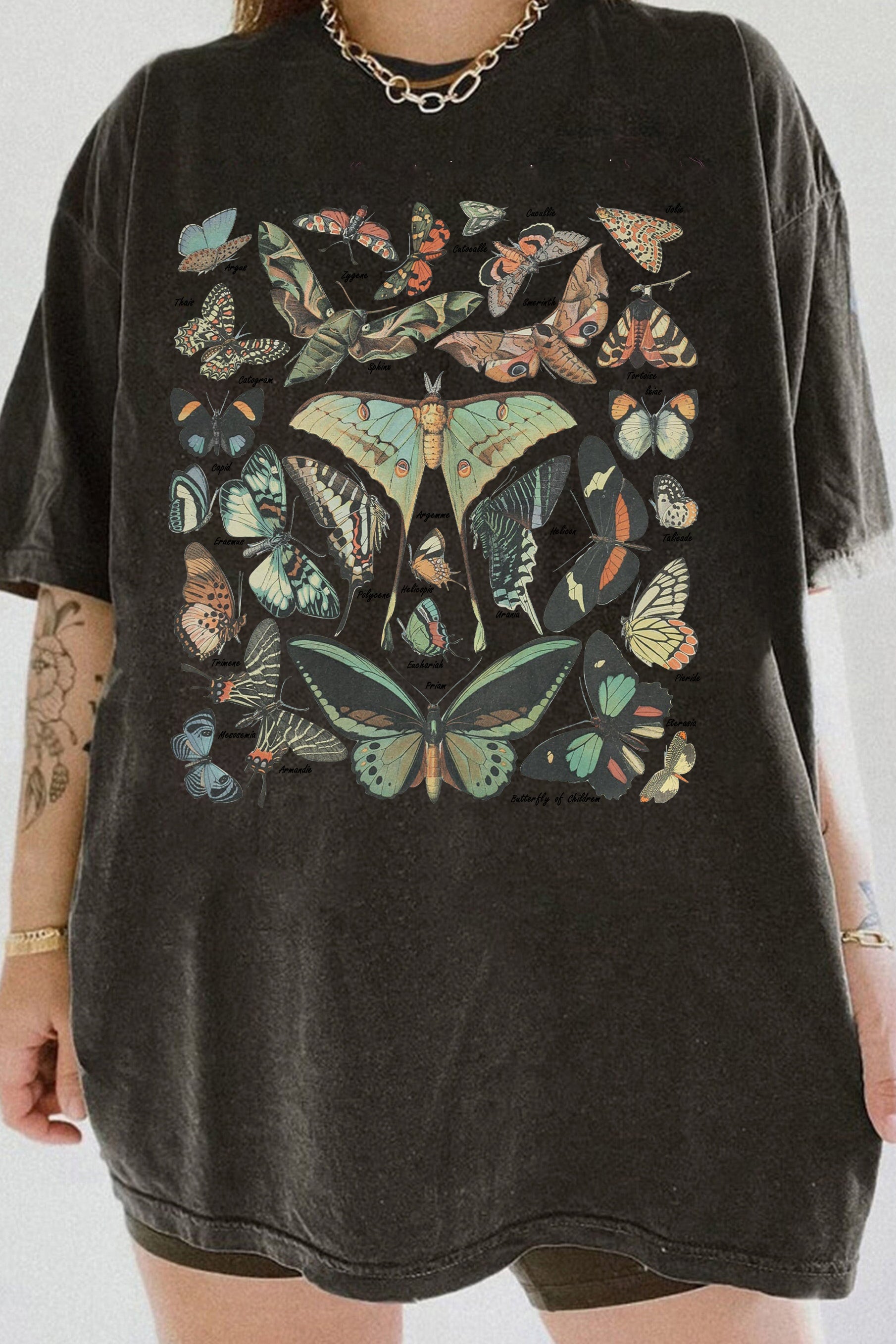 Vintage Butterfly & Moth Cottagecore Aesthetic Tee For Women