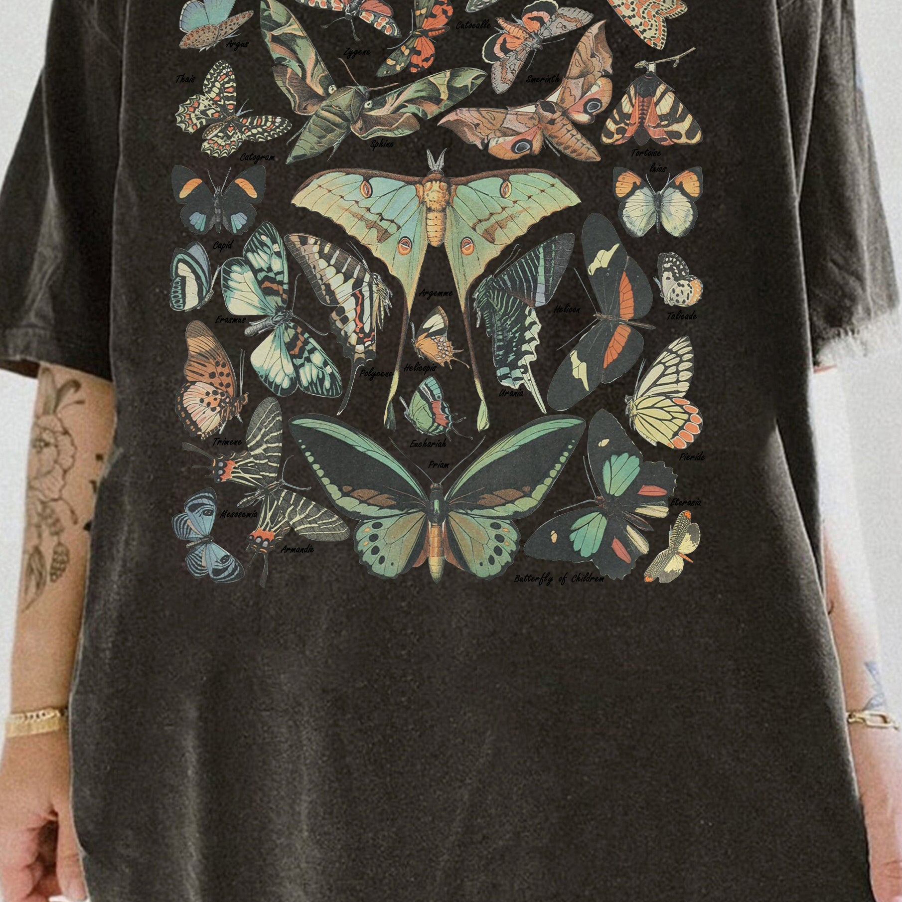 Vintage Butterfly & Moth Cottagecore Aesthetic Tee For Women