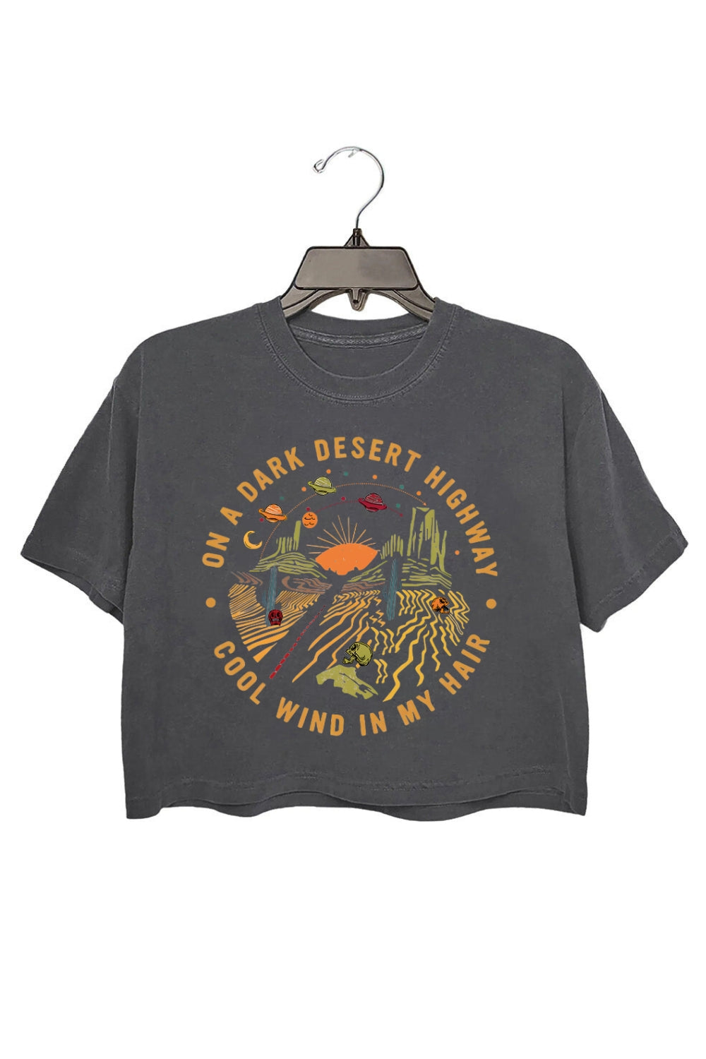 On A Dark Desert Highway Crop Top For Women