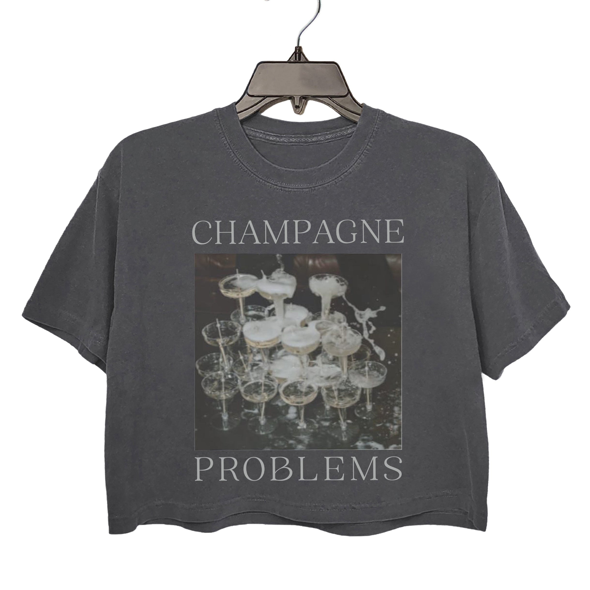 Champagne Problems Crop Top For Women