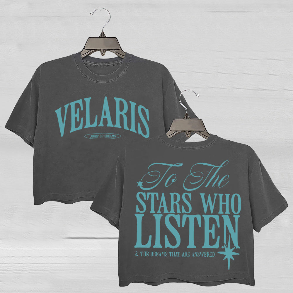 To The Stars Quote Velaris Crop Tee For Women