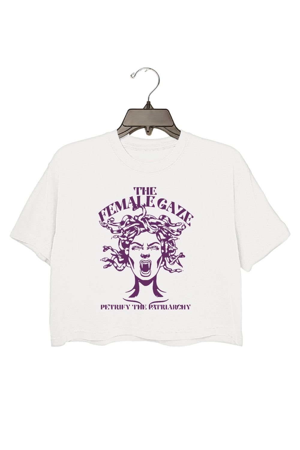 The Female Gaze Feminist Witch Crop Tee For Women