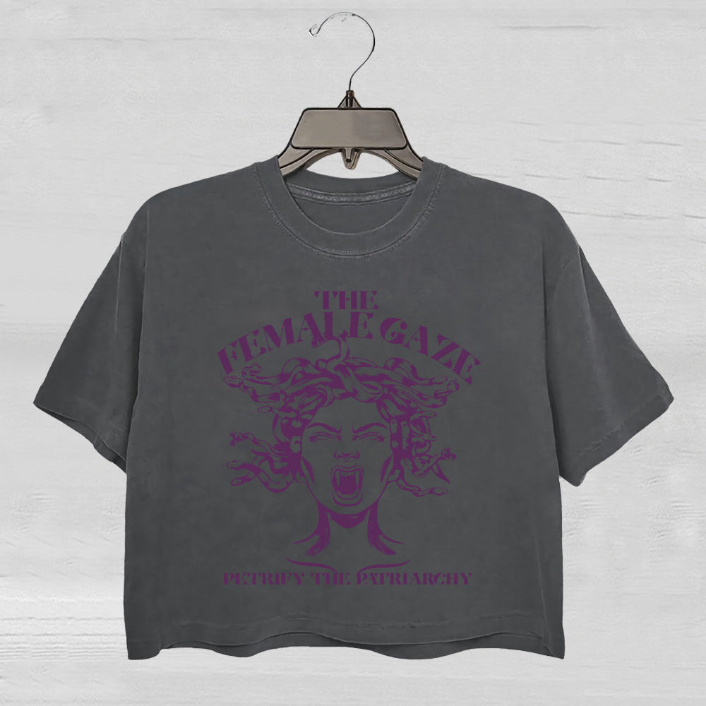 The Female Gaze Feminist Witch Crop Tee For Women