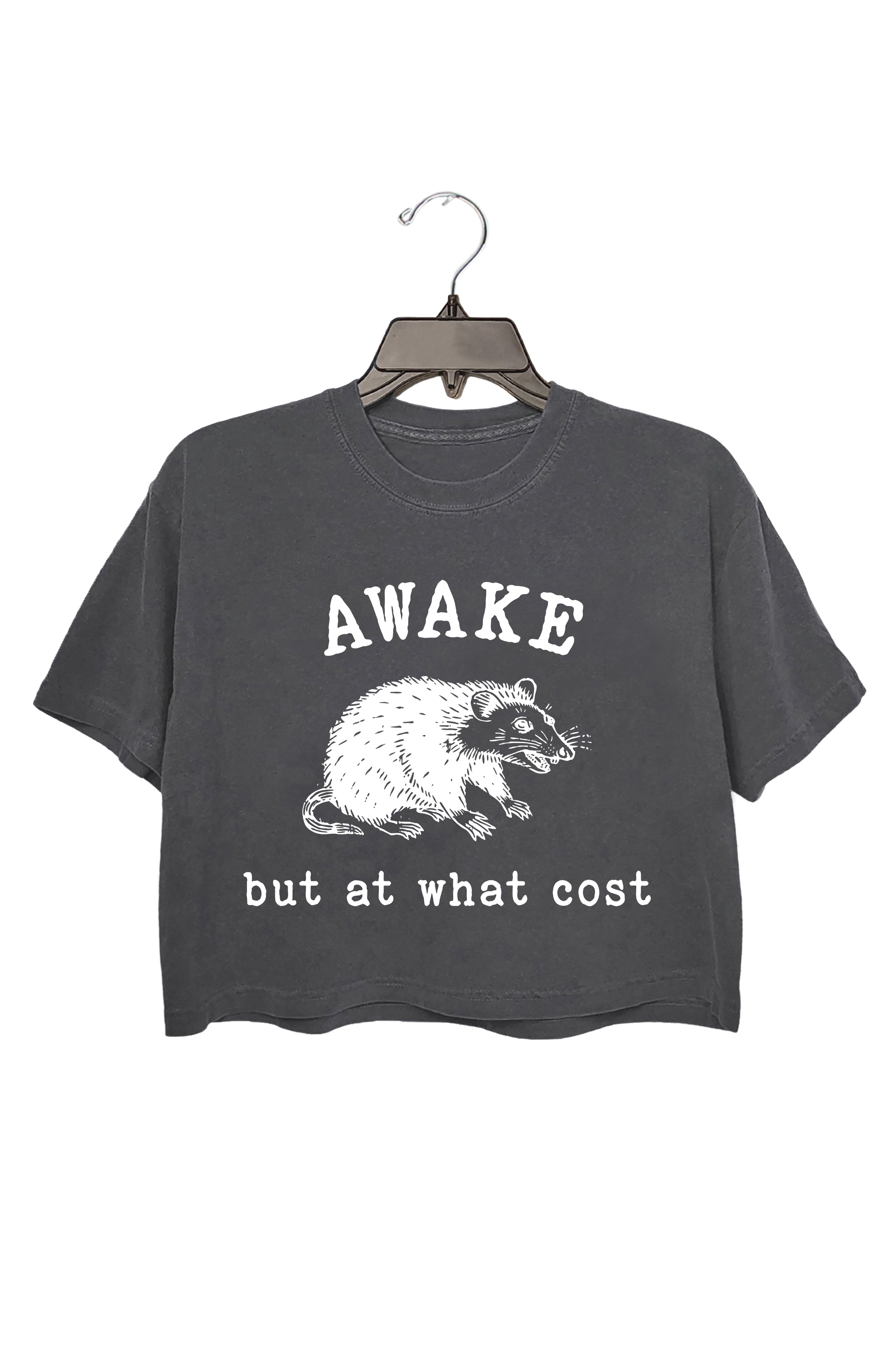 Awake But At What Cost Crop Tee For Women