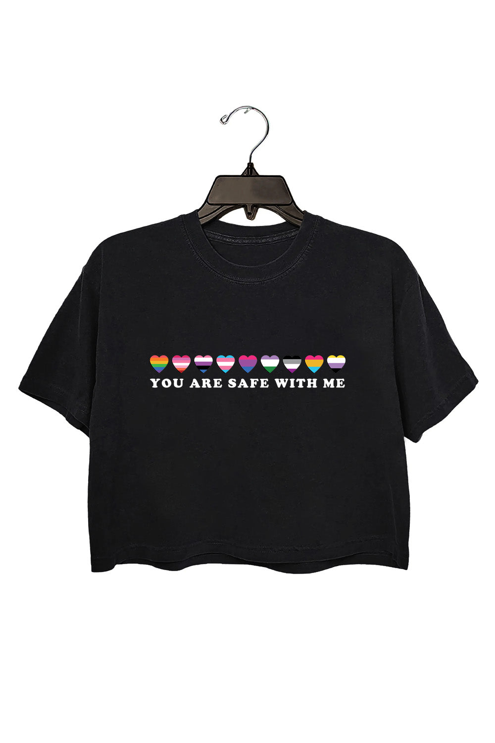 You Are Safe With Me Crop Top For Women