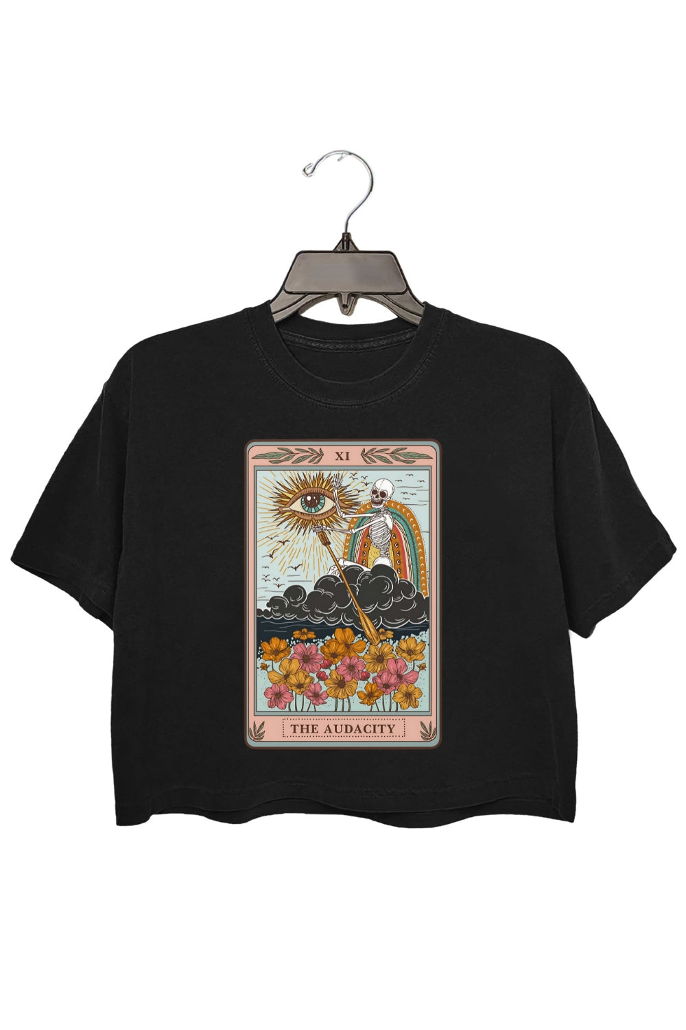 Skeleton Tarot Card Crop Top For Women