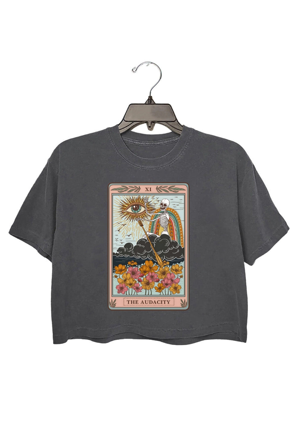 Skeleton Tarot Card Crop Top For Women