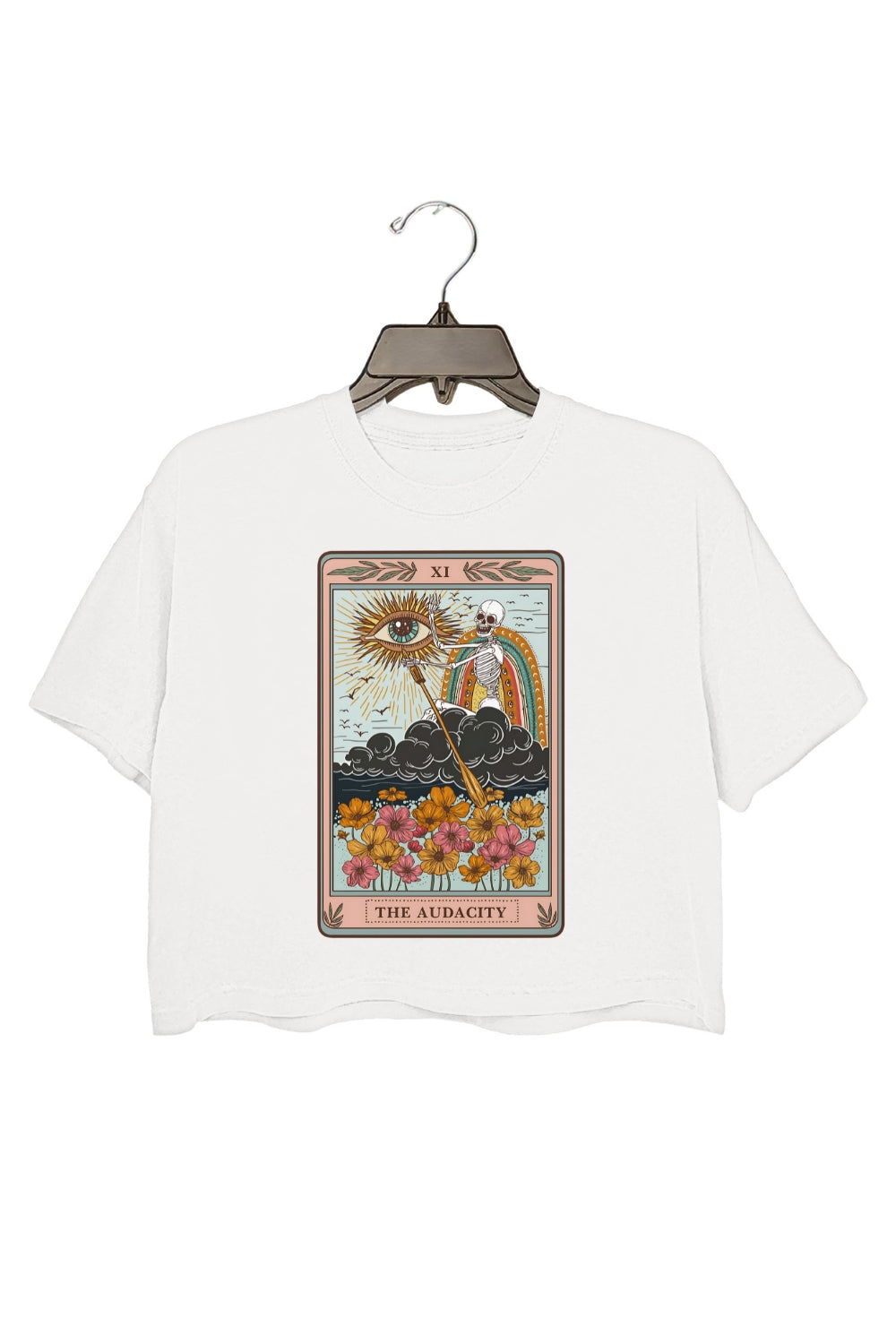 Skeleton Tarot Card Crop Top For Women