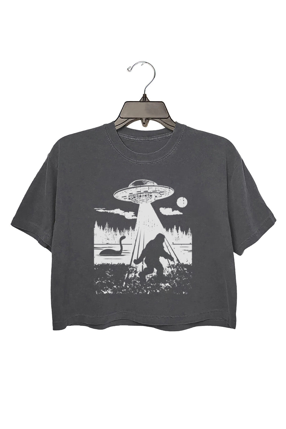 Bigfoot Ufo Retro 90s Crop Tee For Women