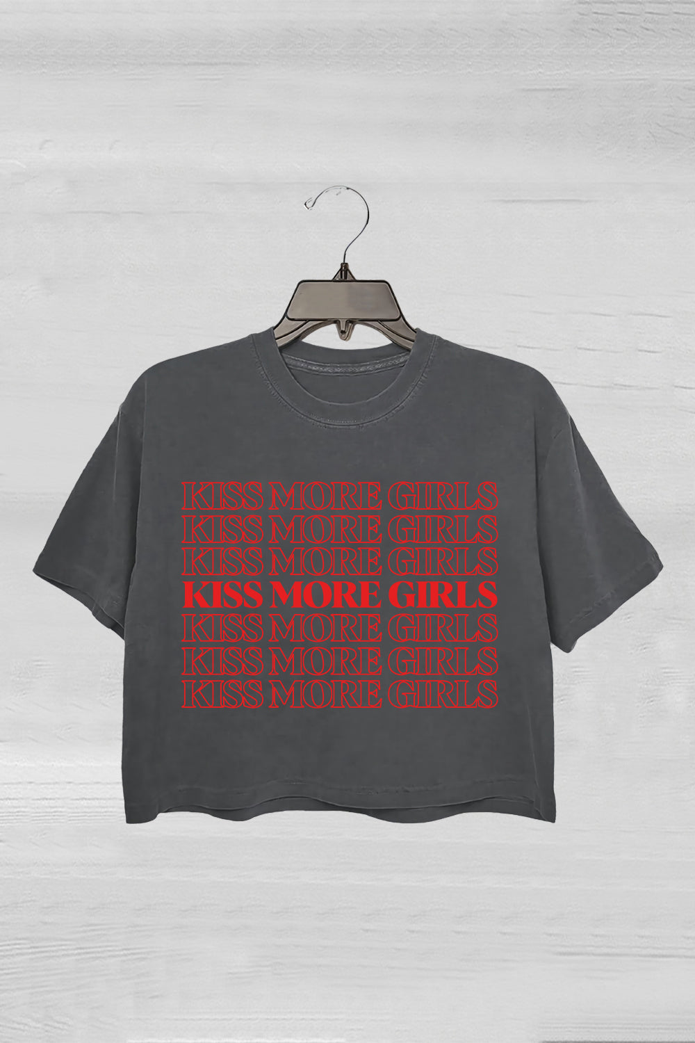 Kiss More Girls Gay Pride Crop Tee For Women