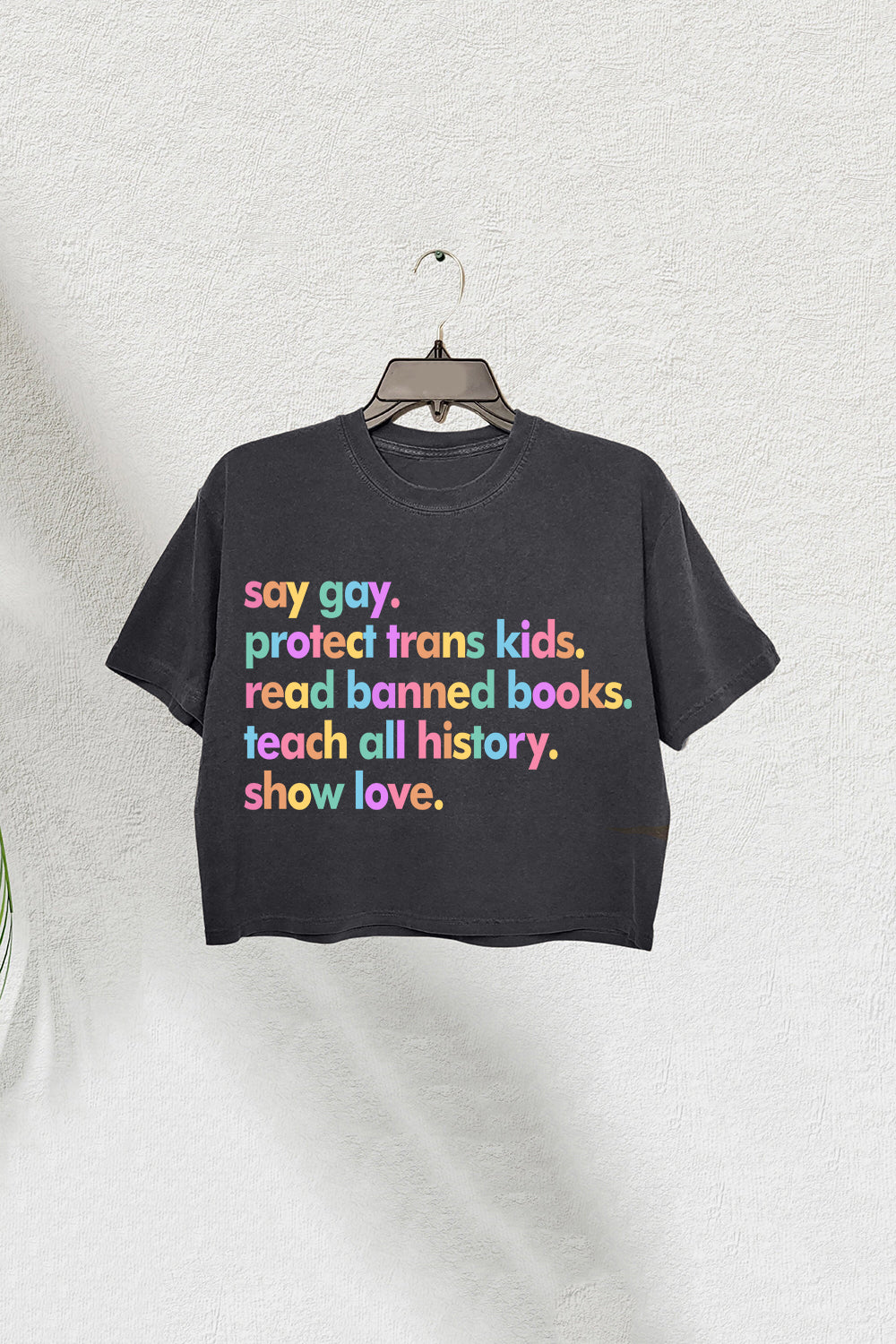 Say Gay Equality Human Rights Pride Ally Crop Tee For Women