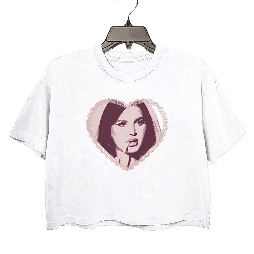 Lana Del Rey Heart Baby Crop Top For Women