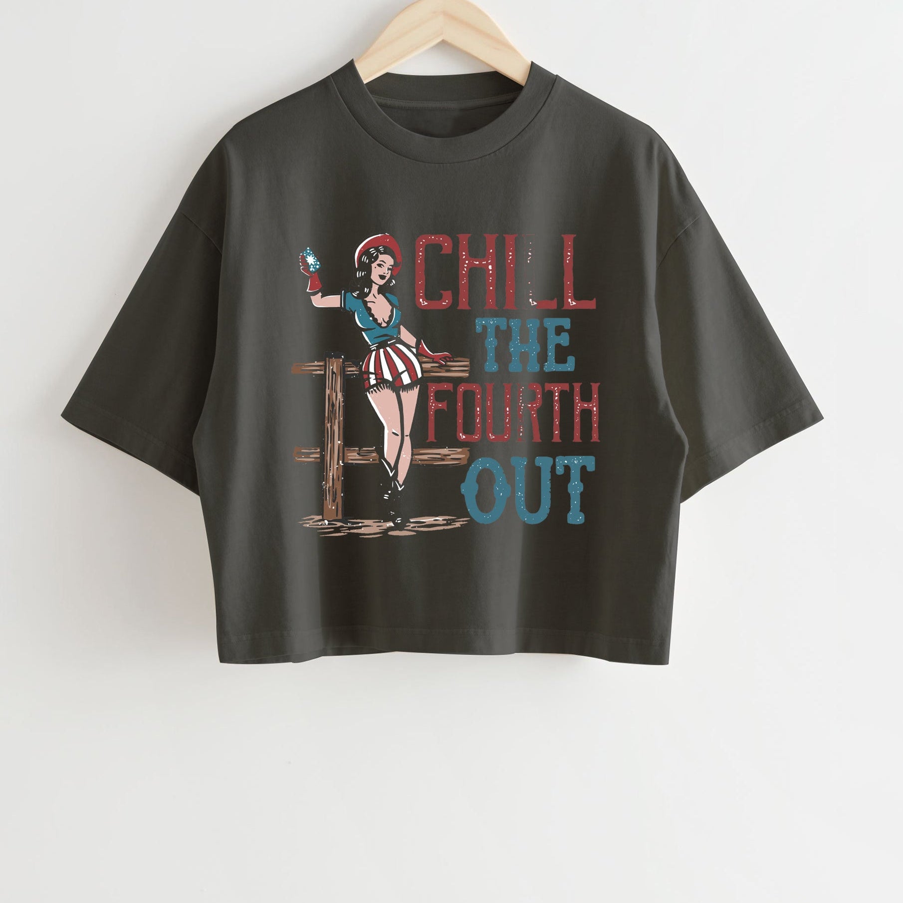 Chill The Fourth Out 4th of July Crop Top For Women