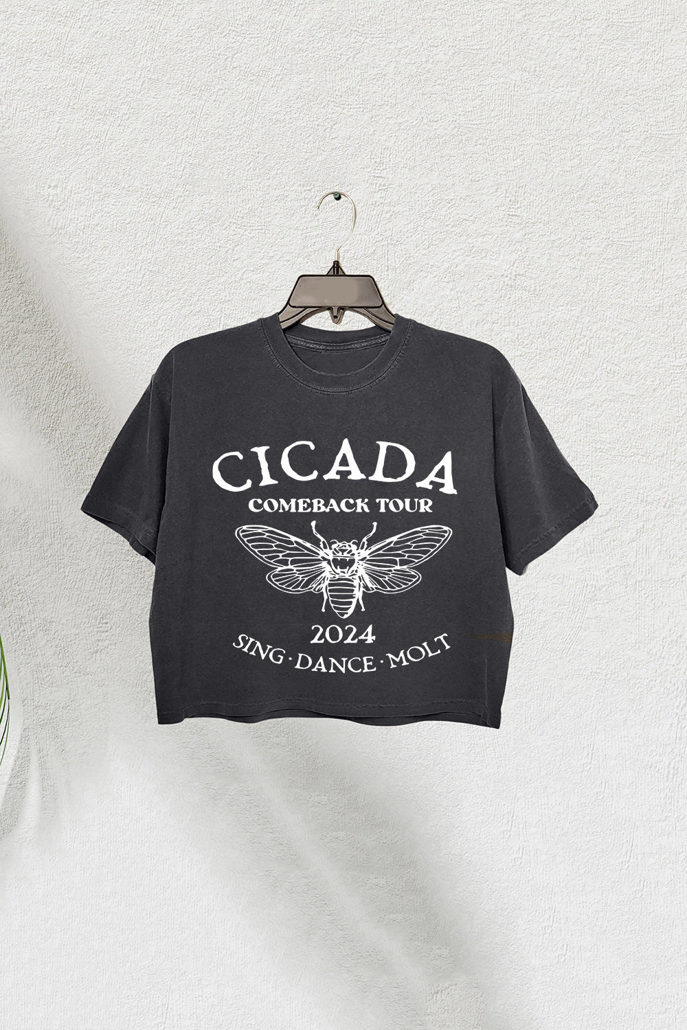 Funny Cicada Concert 2024 Crop Tee For Women