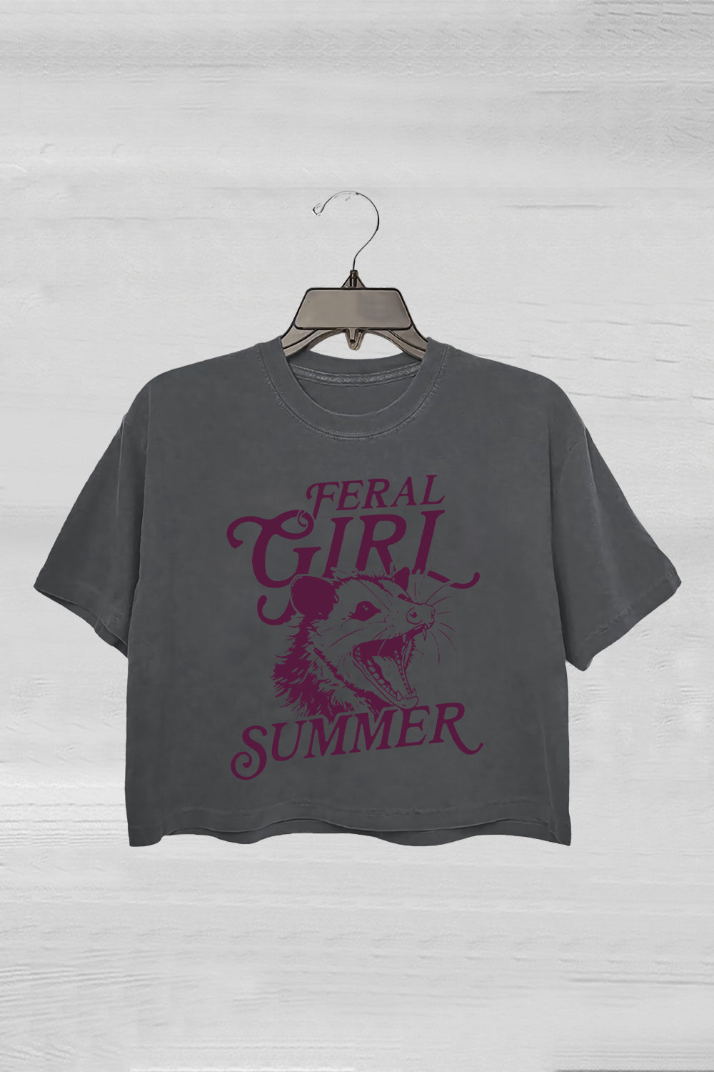 Feral Girl Purple Summer Crop Tee For Women