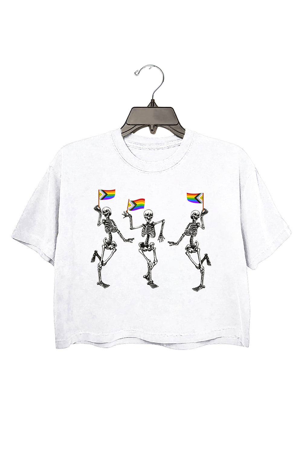 Pride skeleton LGBT Crop Tee For Women