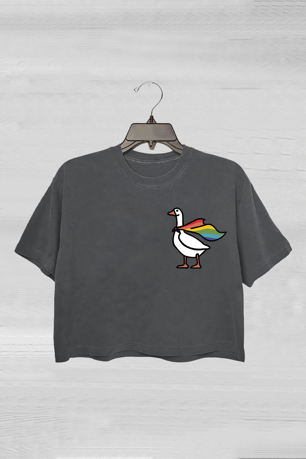 Rainbow Goose Crop Tee For Women