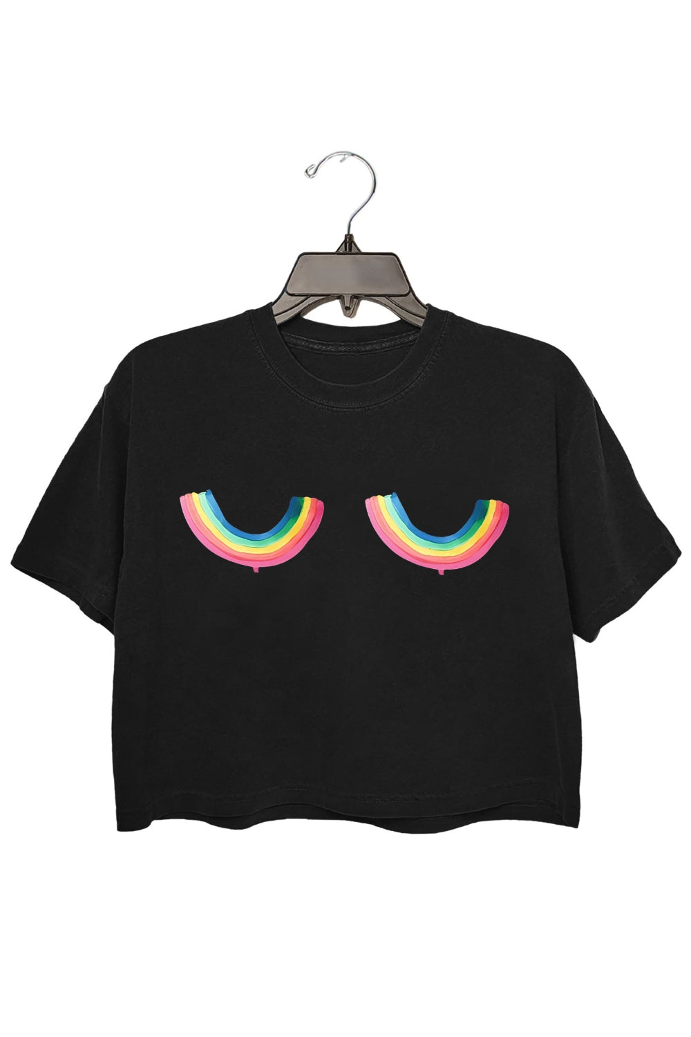 Rainbow Titties Crop Tee For Women
