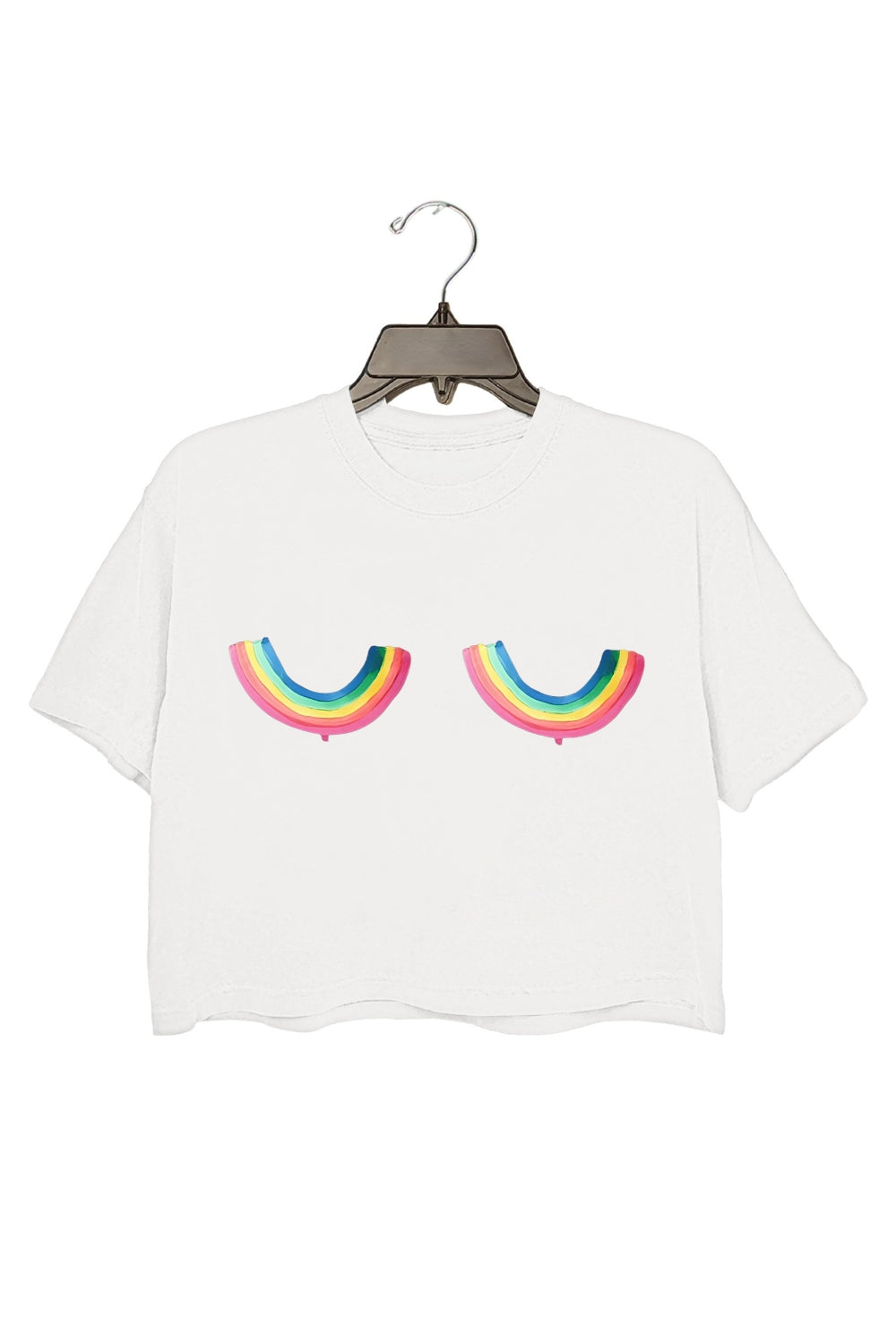 Rainbow Titties Crop Tee For Women