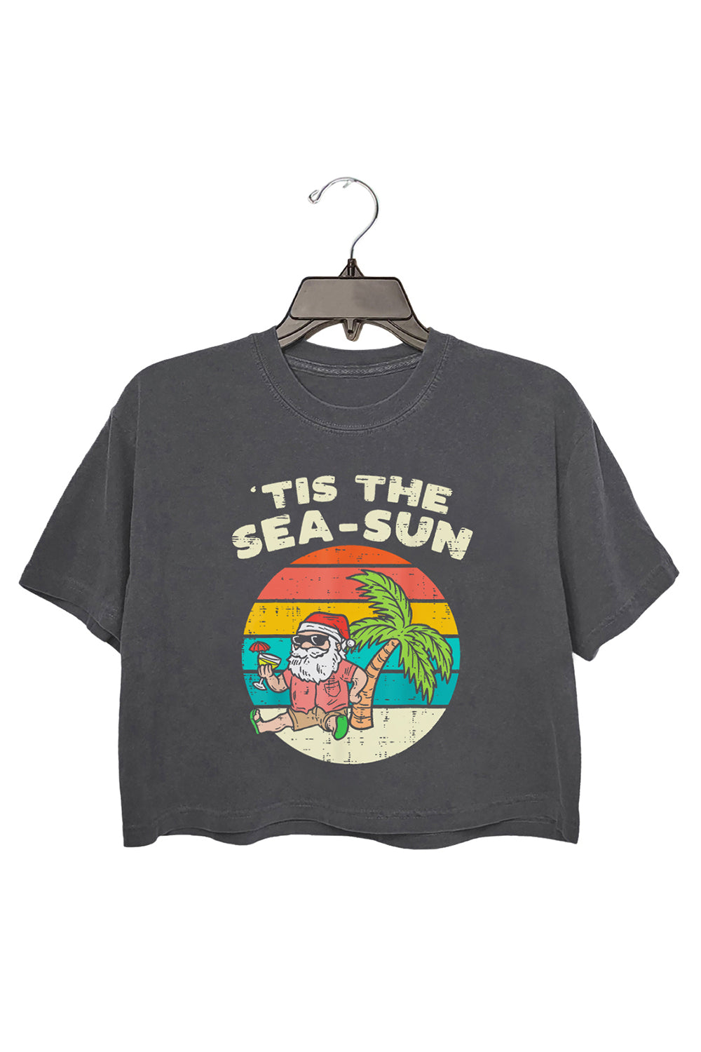 Tis The Sea-Sun Crop Tee For Women