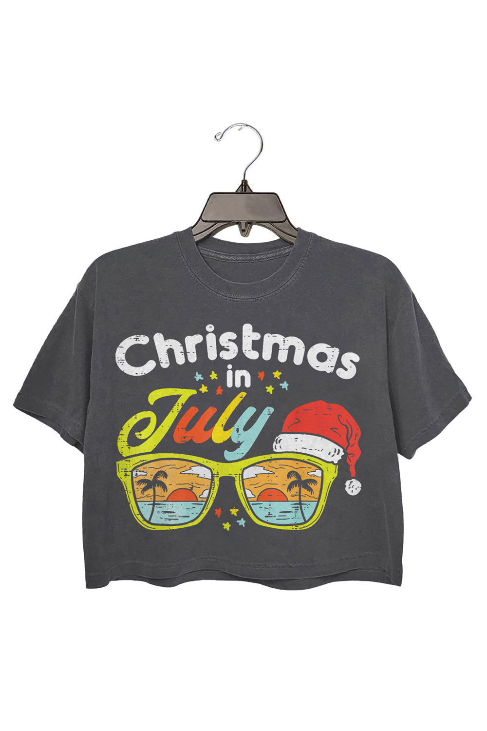 Sunset Christmas In July Crop Tee For Women