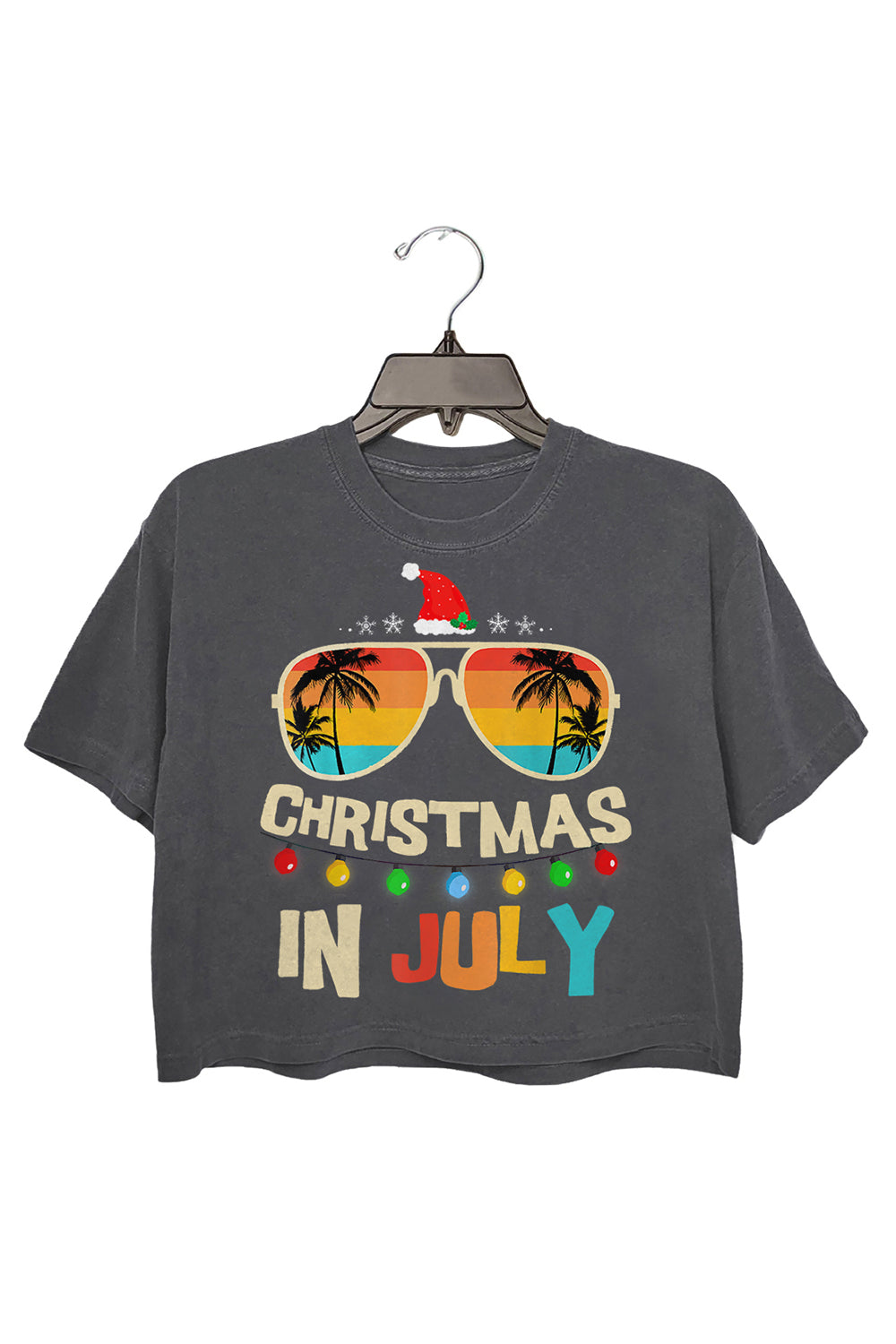 Rainbow Christams In July Crop Tee For Women