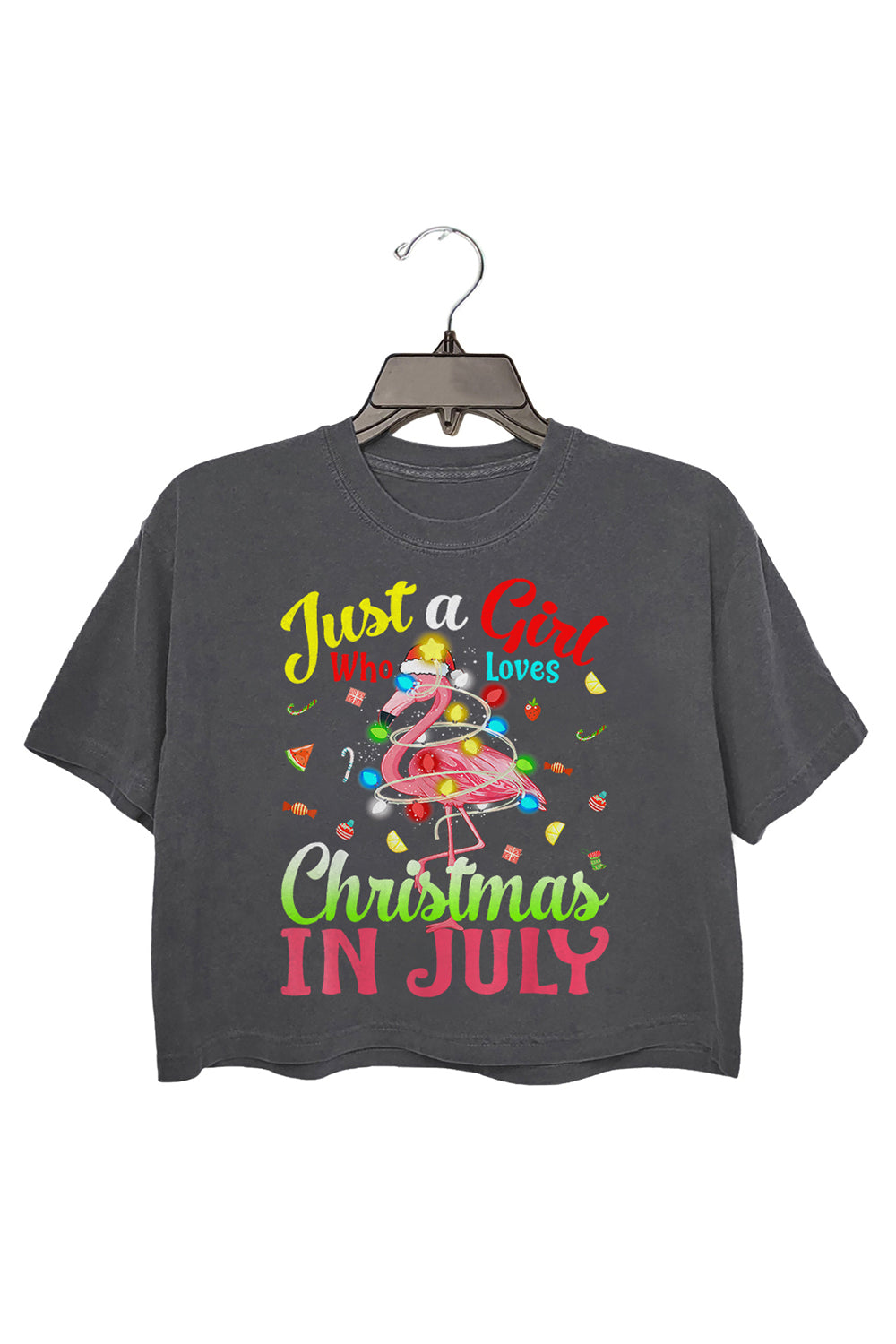 Just A Girl Who Loves Christams In July Crop Tee For Women
