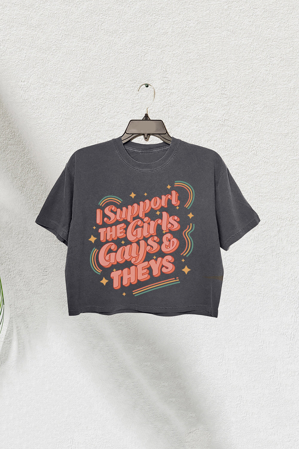 I Support The Girls Gays and Theys Crop Tee For Women