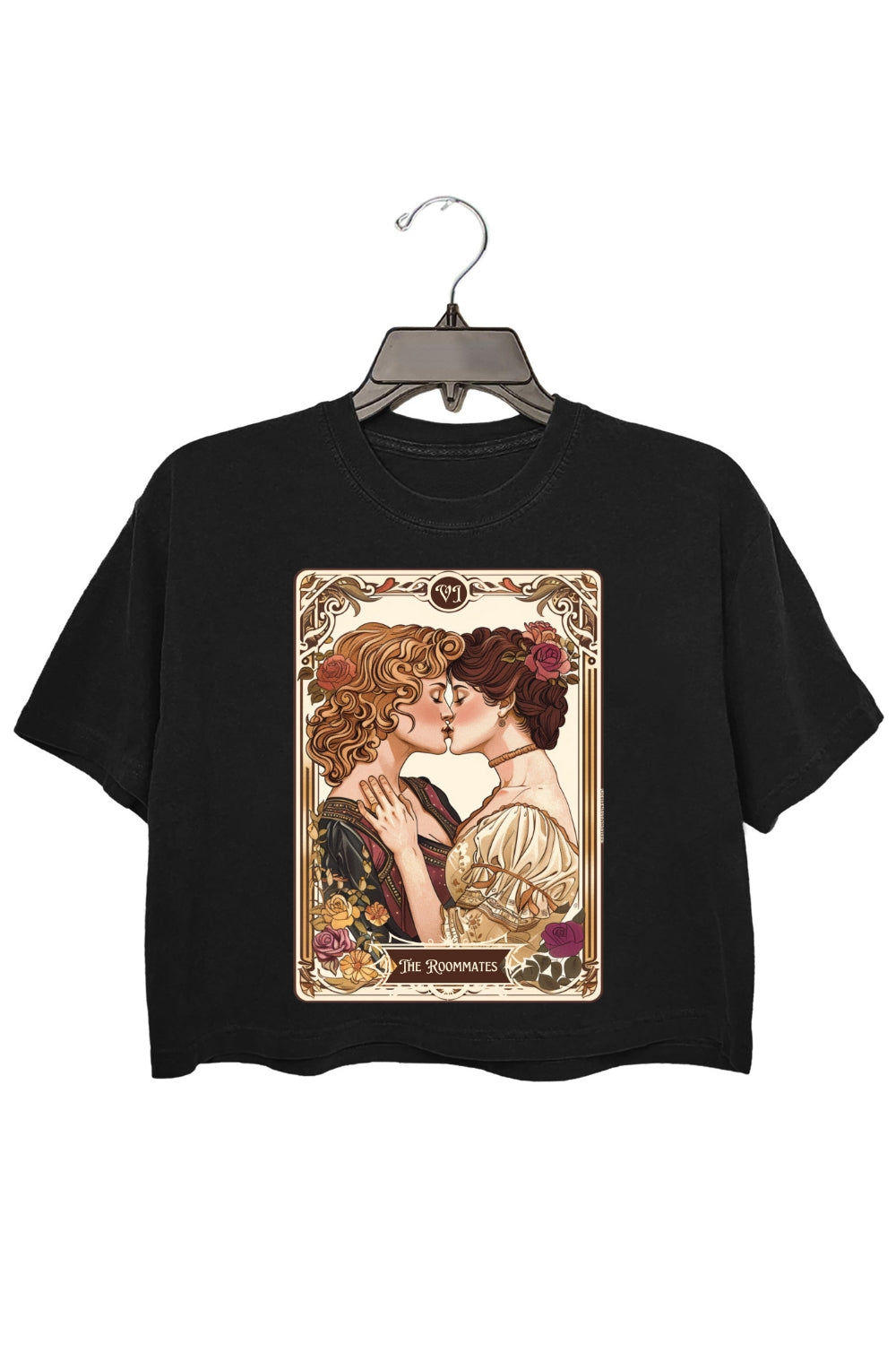 Lesbian Pride Tarot Card They Were Roommates Crop Tee For Women