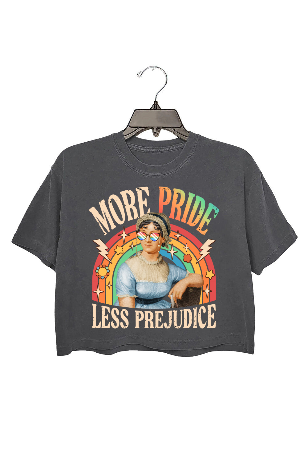 More Pride Less Prejudice Funny Crop Tee For Women