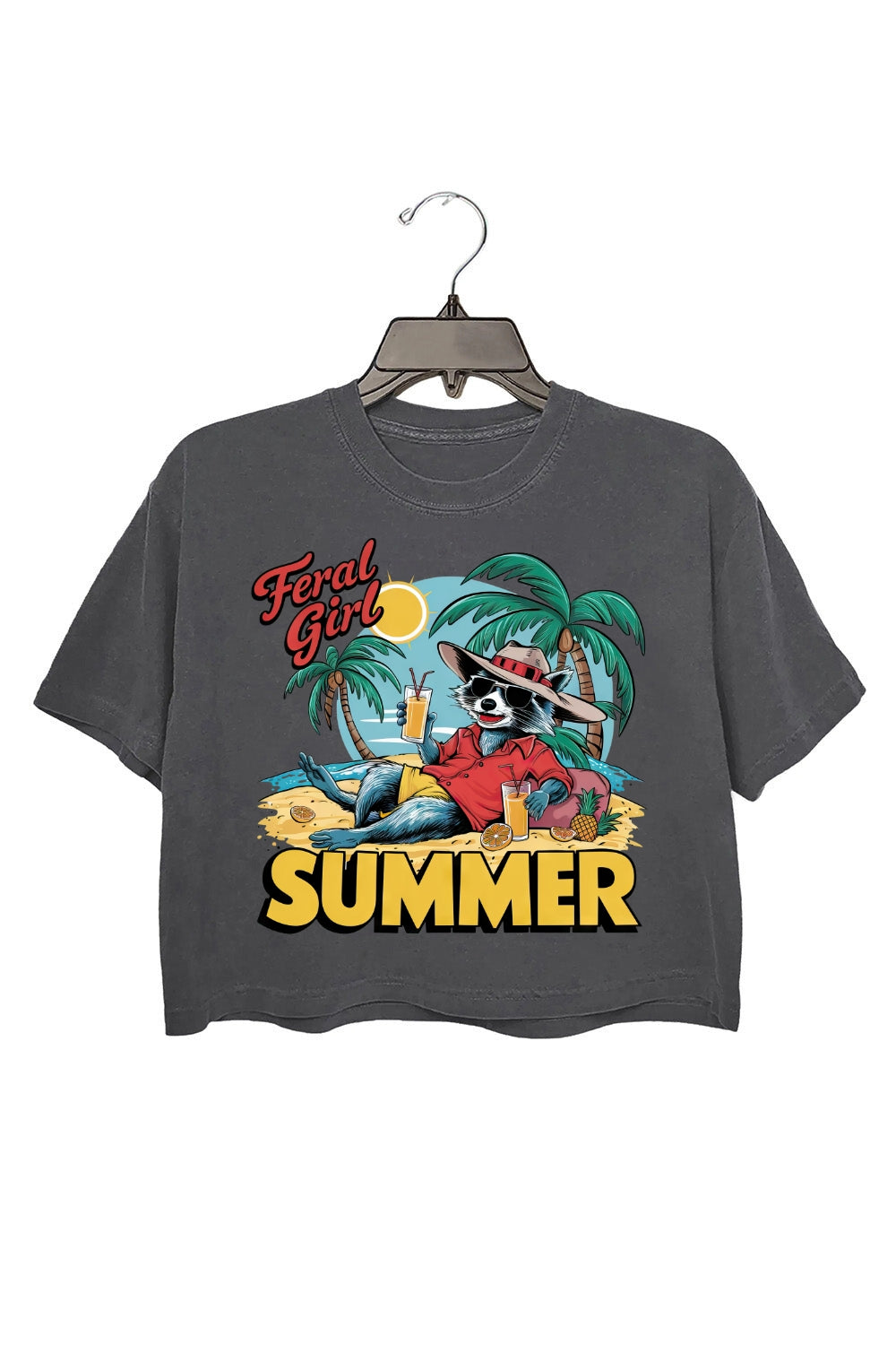 Feral Girl Vacation Crop Tee For Women