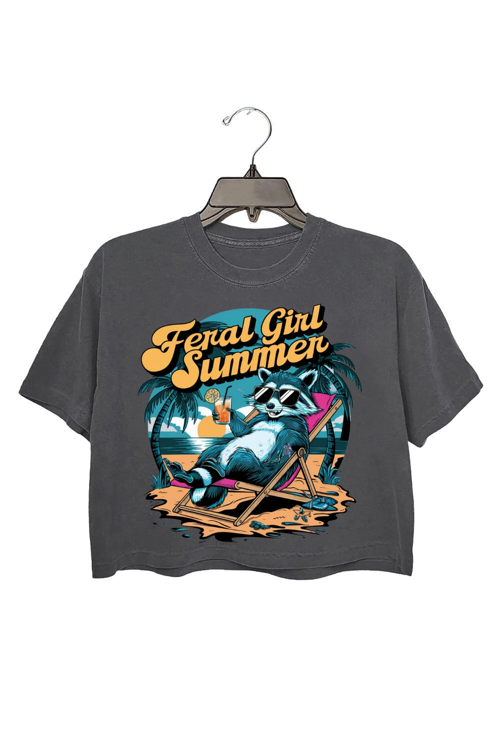 Feral Summer Vacation Crop Tee For Women