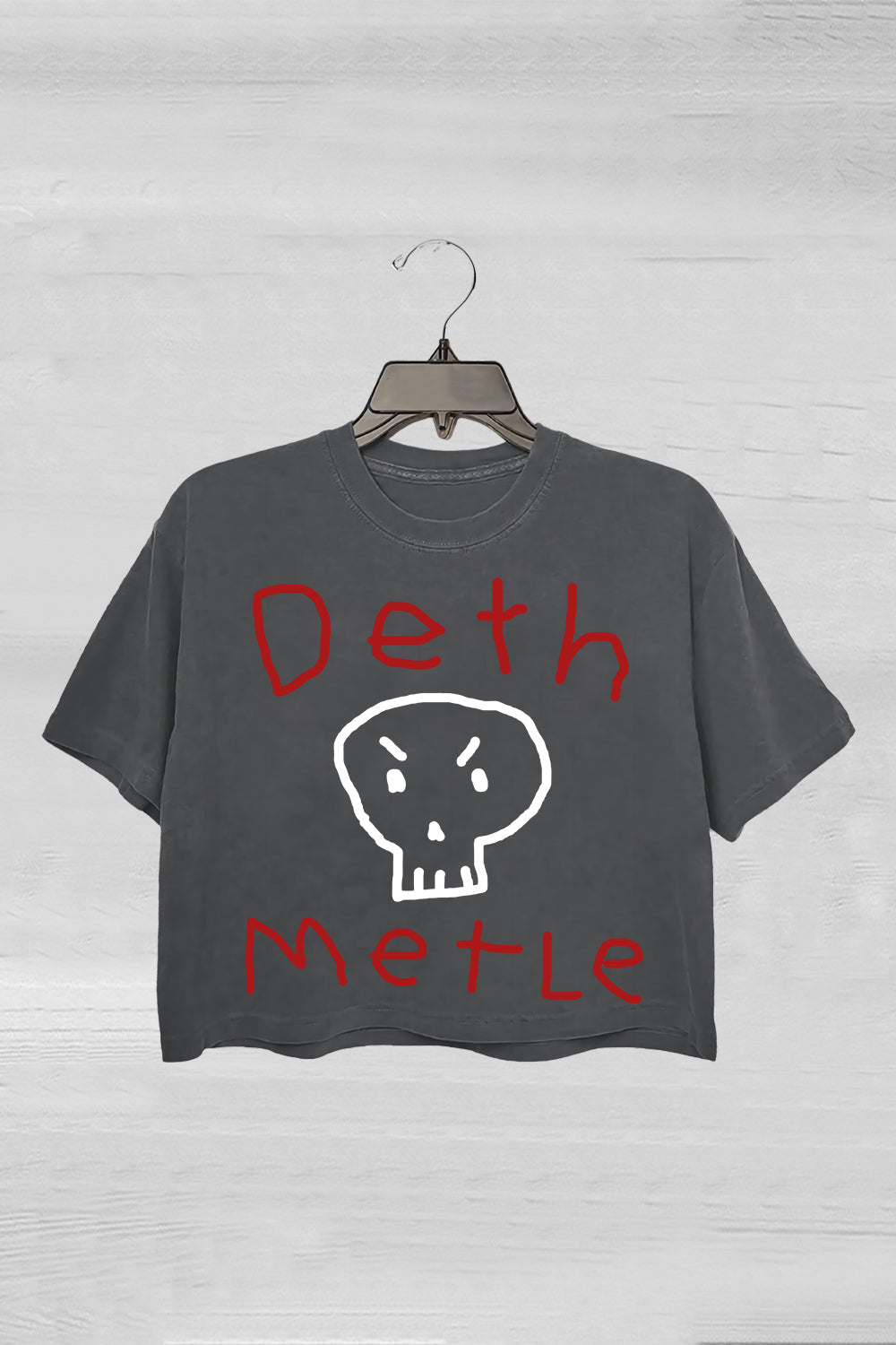 Deth Metle Funny Crop Tee For Women