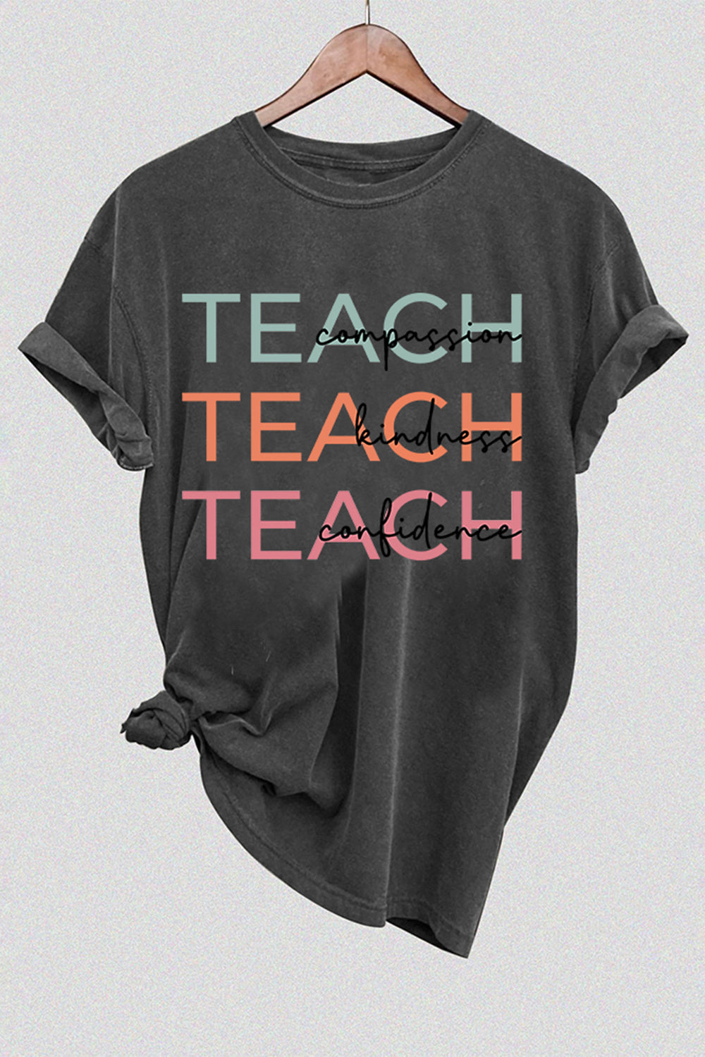 Cute Teach Letters Tee For Women