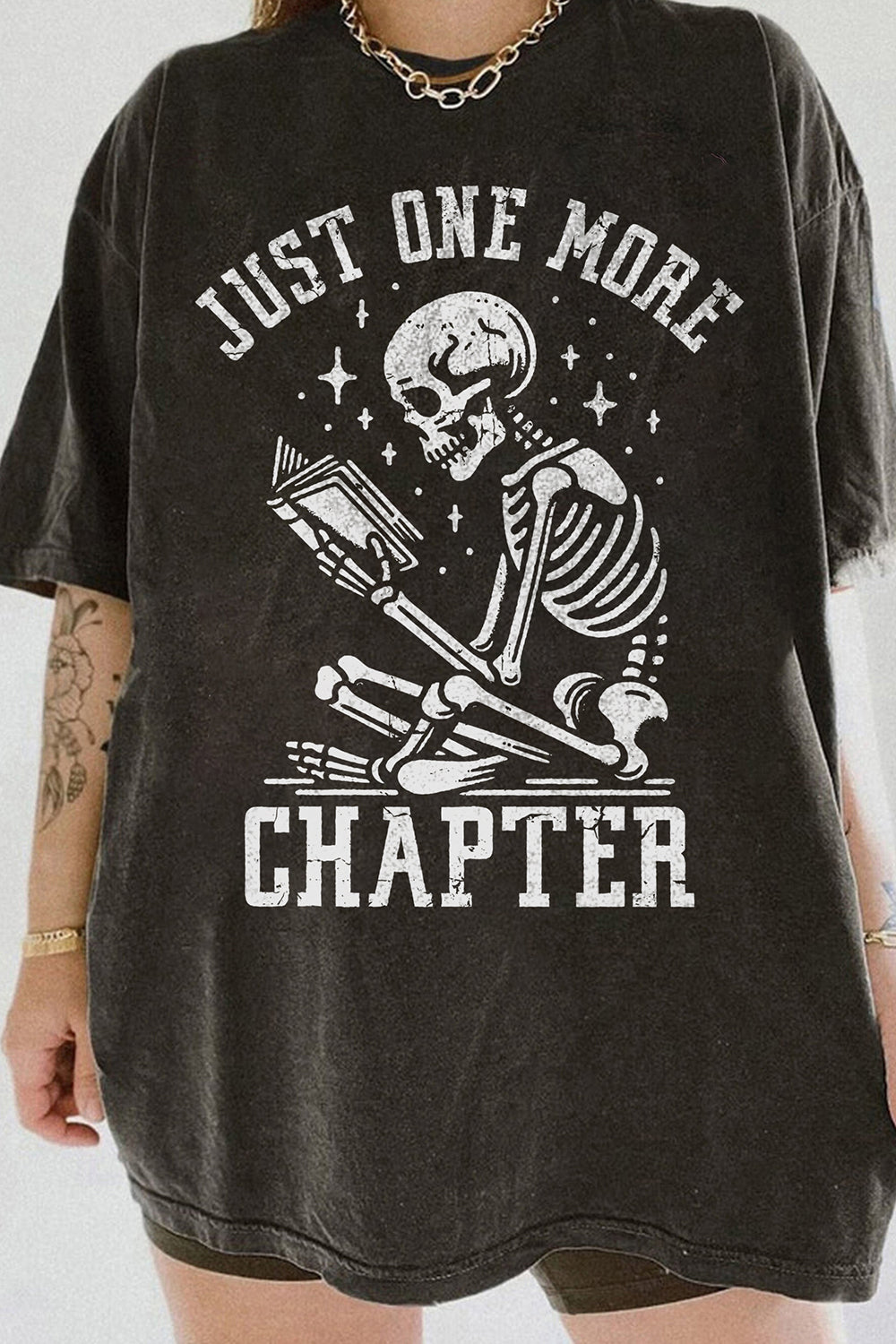 Just One More Chapter Skeleton Tee For Women