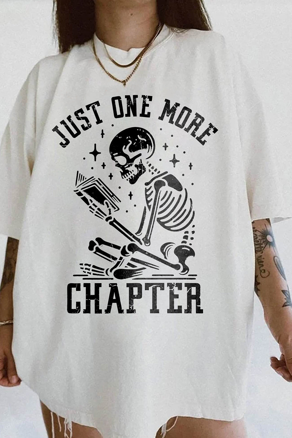 Just One More Chapter Skeleton Tee For Women