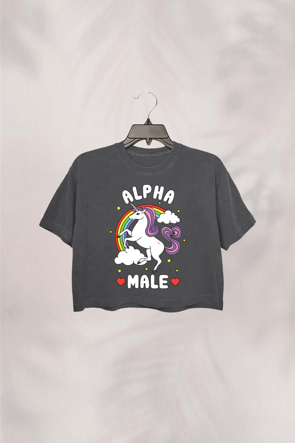 Alpha Male Funny Meme Unicorn Crop Top For Women